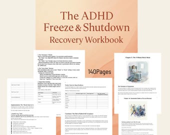 Adult ADHD Freeze & Shutdown Recovery Workbook | Executive Dysfunction, Analysis Paralysis, Wall of Awful, Dopamine Deficit Guide