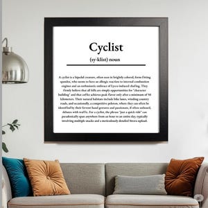 Funny Cyclist Definition Wall Art • Printable Cycling Quote Poster • Bike Lover Gift • Instant PNG Digital Download