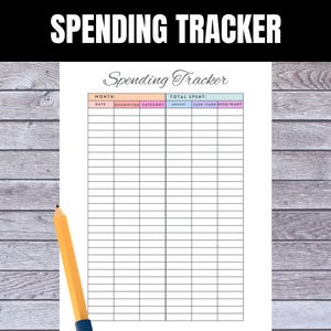 Spending Tracker, A5 & US Letter Size PDF, Expense Tracker, Printable Budget Planner, Financial Organizer, Digital Download