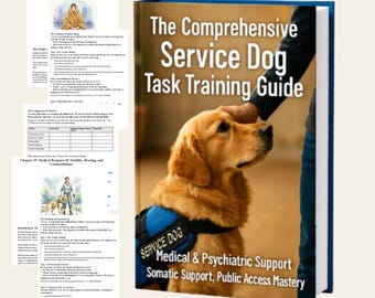 Umfassender Service Dog Aufgabe Trainingsleitfaden PDF | Besitzer-Trainer-Handbuch für psychiatrische Unterstützung, medizinische Hilfe, DPT & Zugang zur Öffentlichkeit