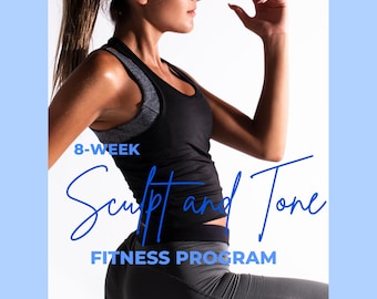Plan de entrenamiento de 8 semanas para esculpir y tonificar (PDF) / Programa de fitness integral para mujeres en el gimnasio / Guía para bajar de peso