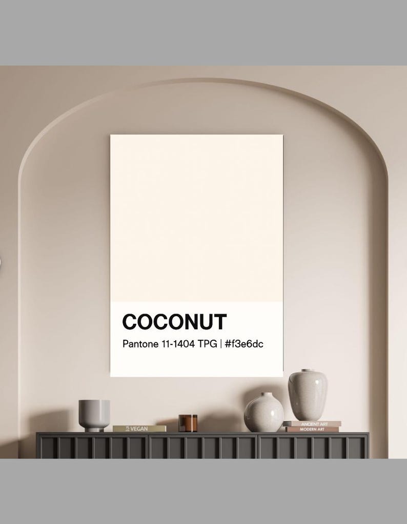 Coconut Pantone TPG Color Swatch Wall Art Print PNG | Aesthetic Light ...