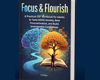 ADHD Workbook for Adults PDF CBT Executive Functioning adhd Anxiety Relief Procrastination Tool Digital Download Mental Health Focus