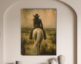 Coastal Cowgirl Wall Art Print, Trendy Western Digital Download, Preppy Cowgirl Poster PNG, Dorm Room Decor, Instant Download