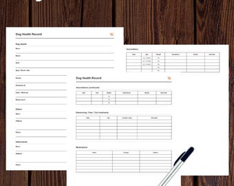 Dog Vaccination Record Printable, Pet Health Tracker, Puppy Medical Log, Pet Care Planner, Vet Visit Checklist, Digital PDF