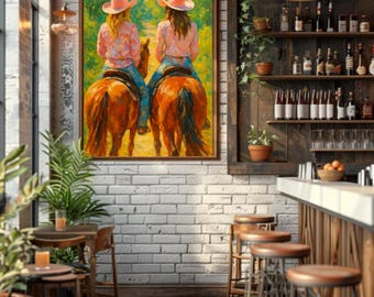Coastal Cowgirl Wall Art Printable PNG, Western Aesthetic Digital Download, Pink Rodeo Room Decor, Boho Cowgirl Print 300dpi (