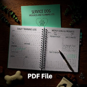 Service Dog Progress and Planning Log PDF | Training Tracker & Development Journal | Printable Checklist | Service Animal | Digital Download