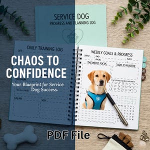 Registro dei progressi e della pianificazione del cane da assistenza in formato PDF / Lista di controllo stampabile / Animali da assistenza / Monitoraggio dell'addestramento e diario di sviluppo scaricabile in formato digitale