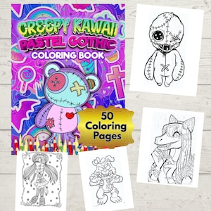 Creepy Kawaii Horror Coloring Book for Adults and Teens – Spooky Cute Chibi & Pastel Goth Art for Relaxation and Fun