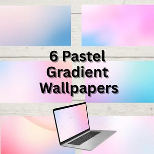 Pastel Desktop Wallpaper |  Minimalist Computer/PC/Macbook/Laptop/Windows Background w/ Gradient Design | Digital Instant Download