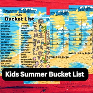 Summer Bucket List for Kids Printable – Fun Summer Activities Checklist, Family Vacation Planner, Kids Summer Goals Tracker, InstantDownload