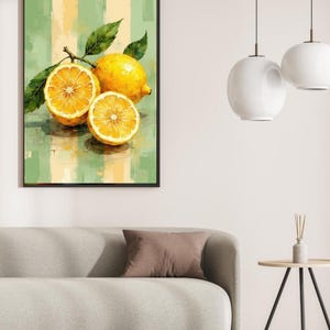 Vintage Lemon Print, Botanical Fruit Wall Art, Kitchen Decor Download, Citrus Art Print, Instant Digital Download