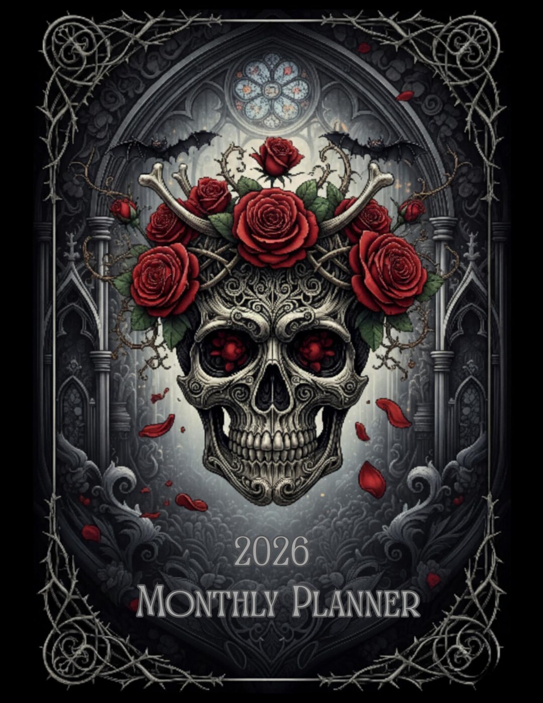 Gothic 2026 Monthly Planner PDF | Dark Academia Journal Spooky Goth ...