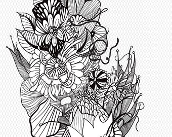 Printable Floral Coloring Pages - Etsy