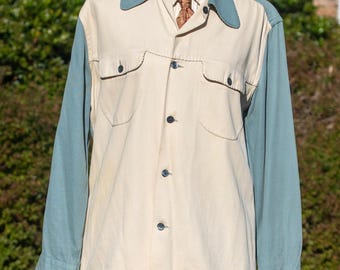 1940s Rogue Ramble two tone gabardine shirt
