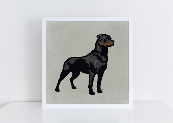 Rottweiler Print Rottweiler Poster Rottweiler Art Etsy