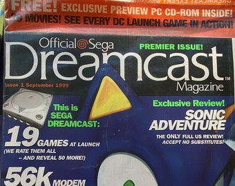 NEW Official SEGA Dreamcast Magazine Sonic Premier Issue SEALED w/ Disc Sep 1999