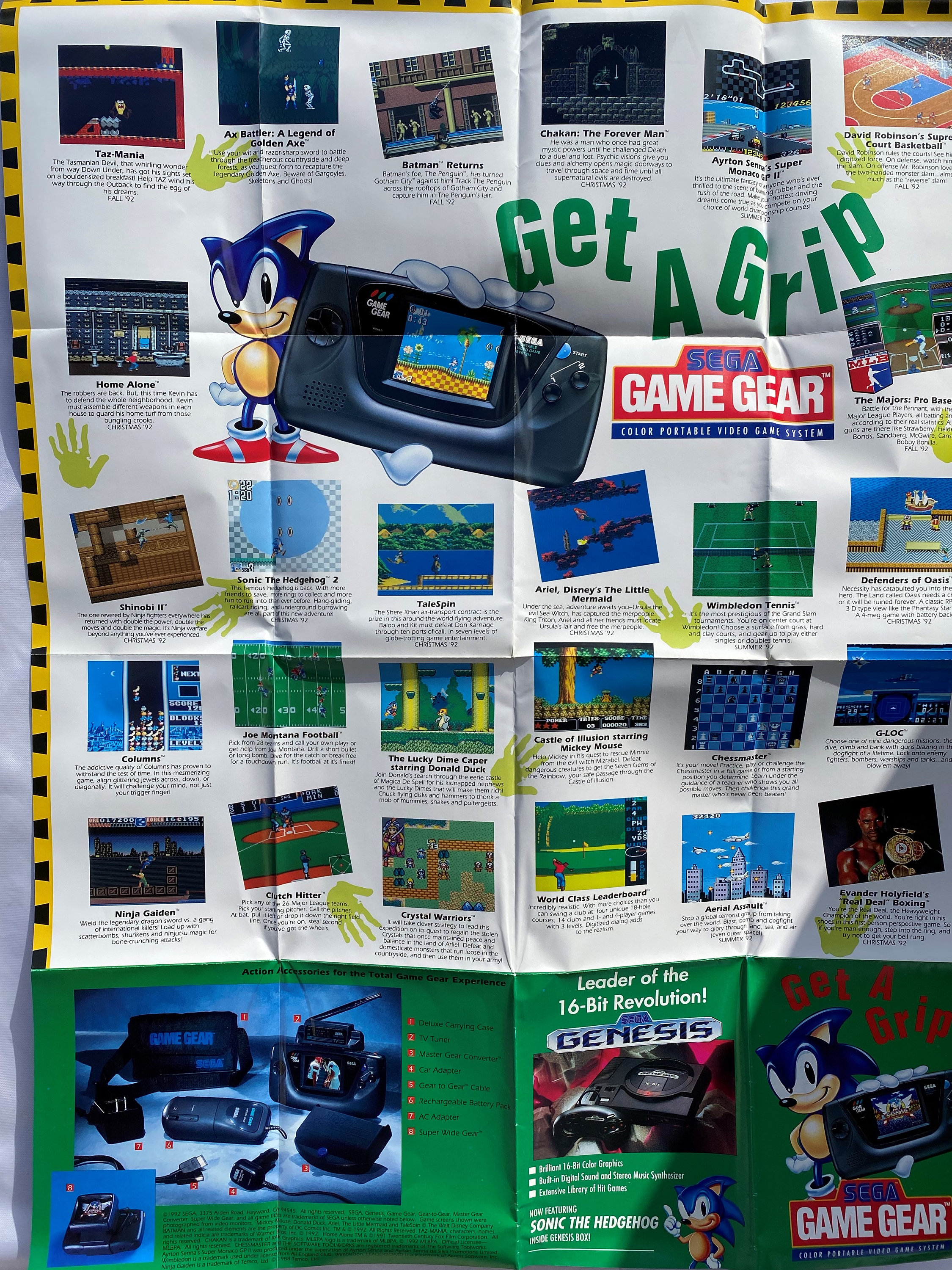 Batman Returns Sega Game Gear - Get a Grip POSTER INSERT ONLY