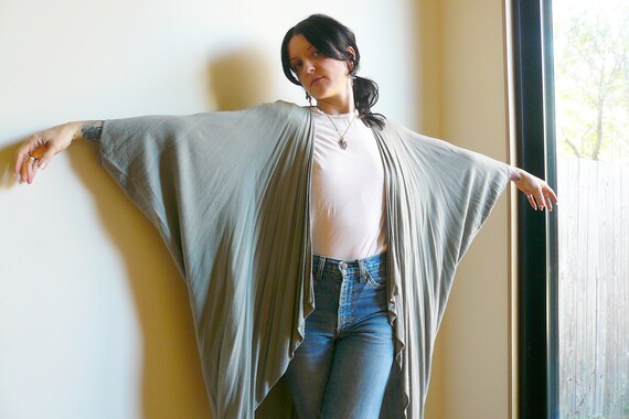 Vintage 1970s Moroccan Handwoven Batwing Coverup