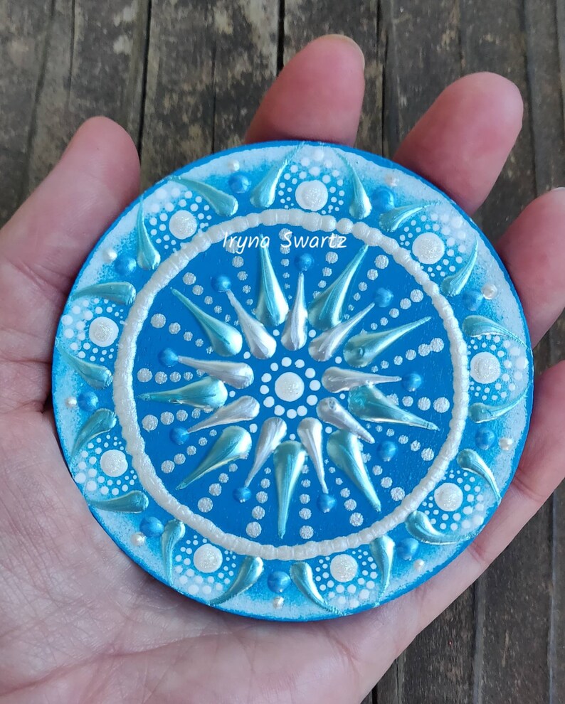 Embossed Stone Work Handpainted Wooden Fridge Magnet main image 0