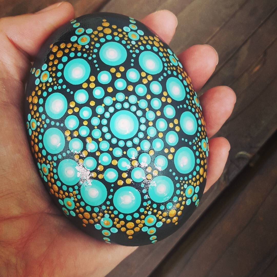 Hand painted rocks painted stone rock art mandala stones | Etsy