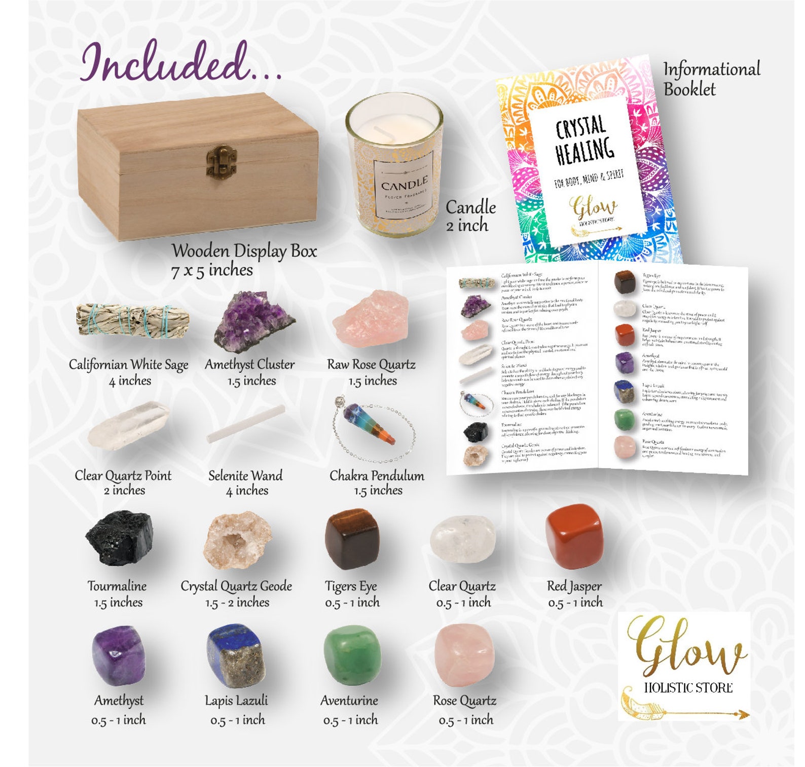 Crystal Collection Gift Set with Rough Crystals Tumble Etsy