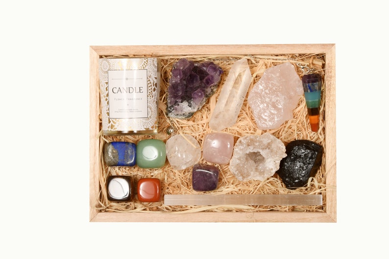 18 Pc Beginners Crystal Set With White Sage Crystal Etsy