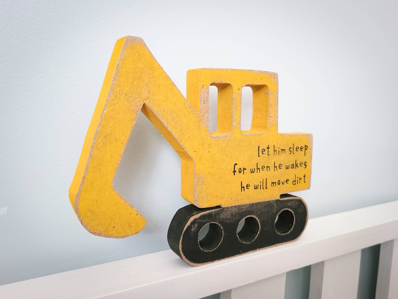 Excavator Nursery Sign Construction Nursery Decor Let Him Etsy