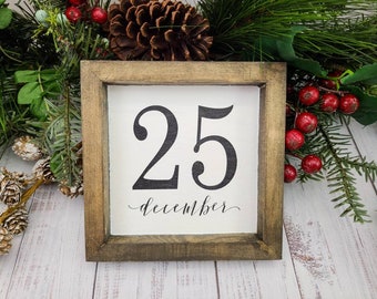 Christmas Sign, Farmhouse Christmas Décor, Christmas Mantle Décor, Christmas Tiered Tray Décor, Rustic Christmas Sign, December 25th Sign