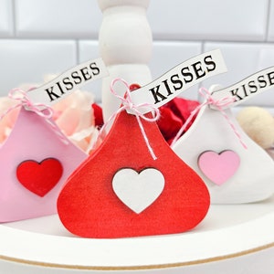 Valentine's Day Decor, Valentine's Day Tiered Tray Set, Valentine's Kisses, Candy Kisses, Tiered Tray Decor, Valentine's Day Mantle Decor