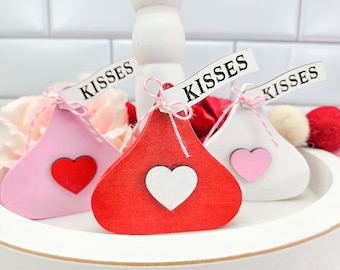 Valentine's Day Candy Kisses Decor, Valentines Day Tiered Tray Decor, Valentine Gift