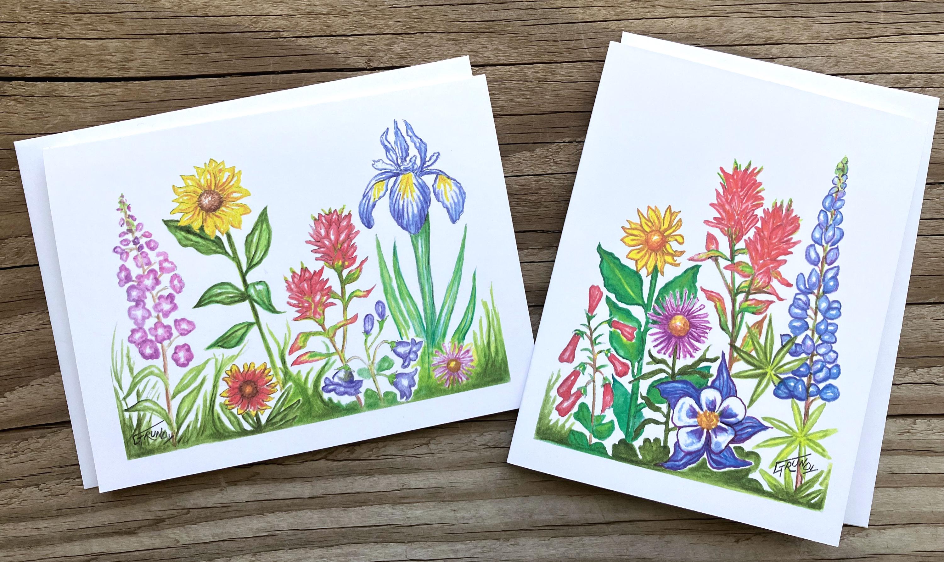 Wildflower Note Cards, Blank Inside, Boxed Gift Set of 6 - Etsy