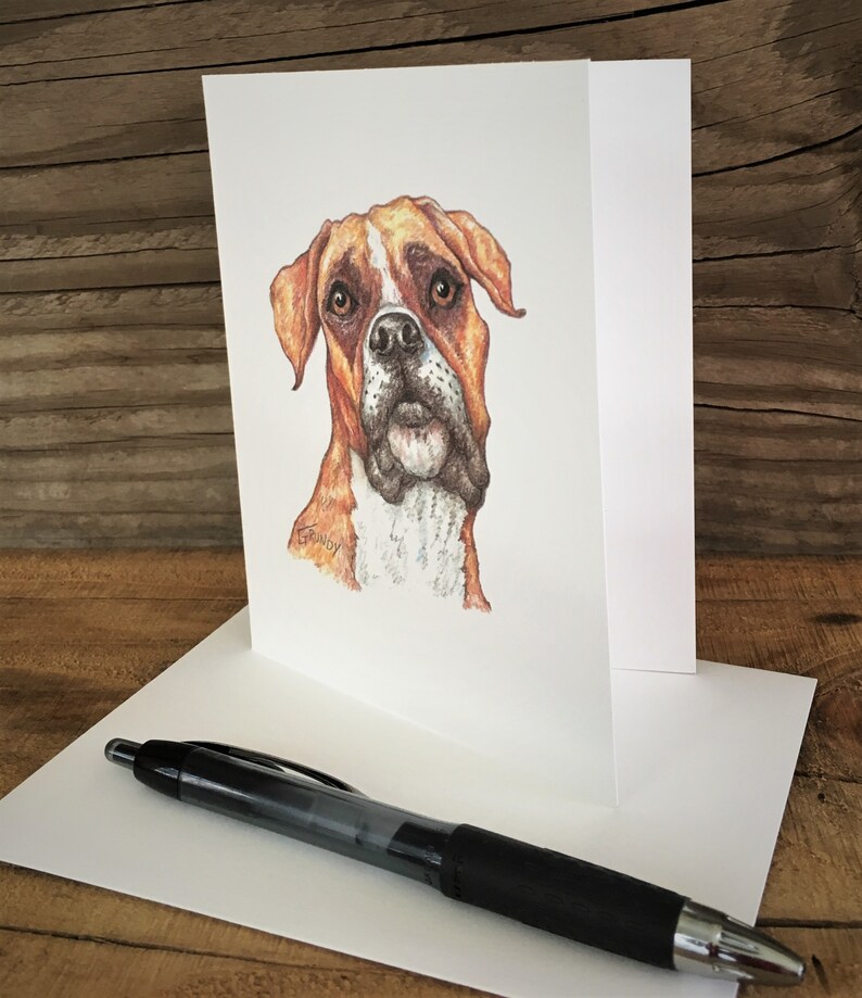 Boxer Dog Note Card Set Blank Inside Boxed Set Boxer Etsy
