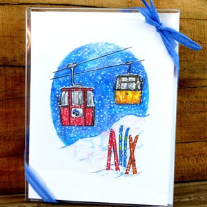 Vail Gondolas, note card set, blank inside, boxed set, ski gondola, Colorado ski, gondola ride, gift set