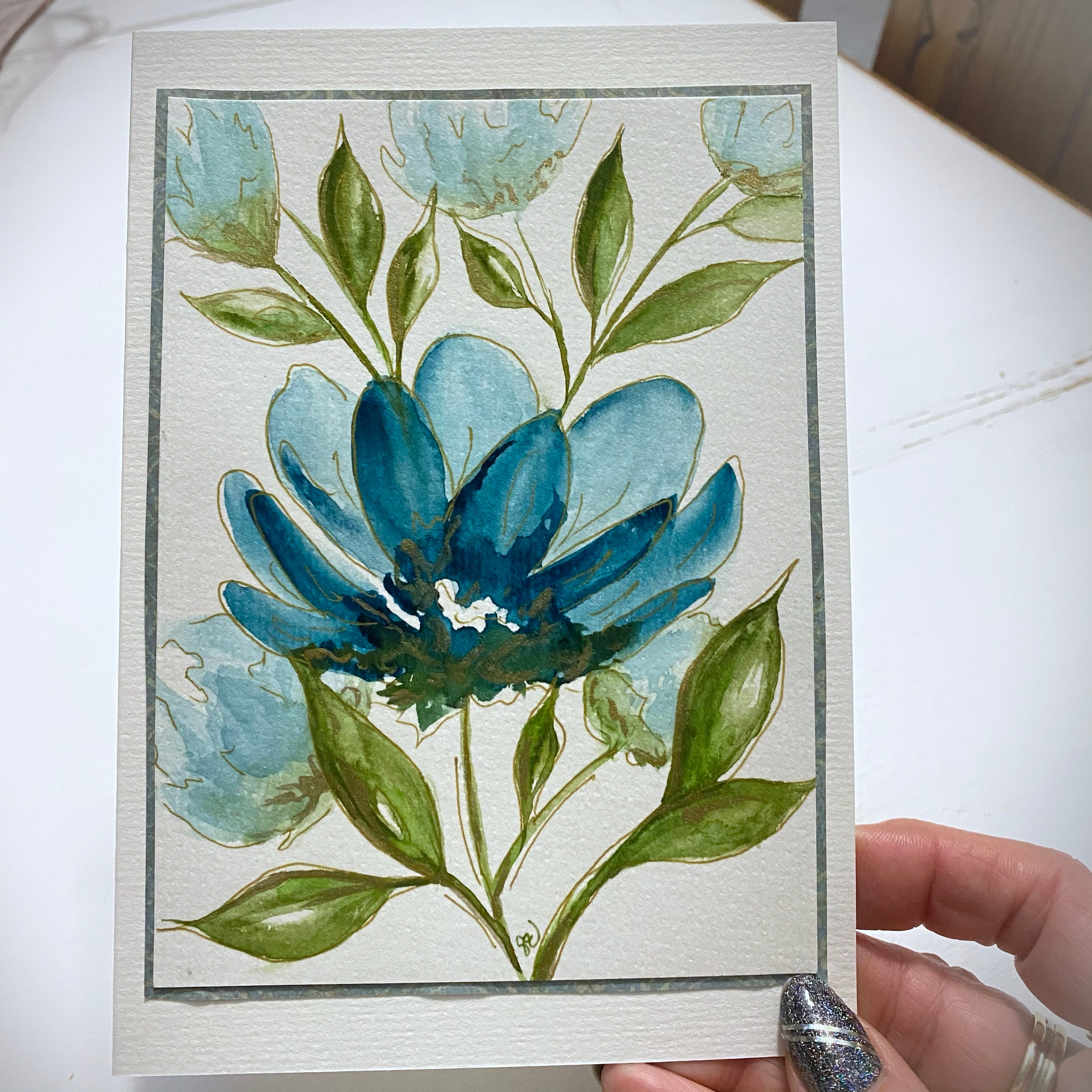 Original Watercolor Floral Art Greeting Cards Floral Cards Etsy