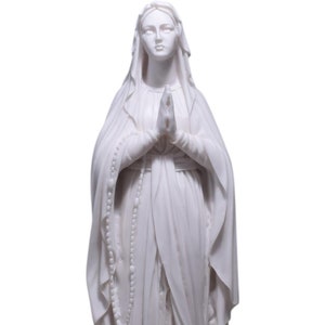 Our Lady Blessed Virgin Mary Greek Cast Marble Statue Sculpture 15.75 inches - 40 cm