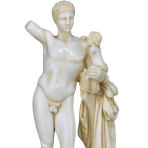 Hermes of Praxiteles and Infant Dionysus Olympia Greek Roman Sculpture Statue Cast Marble