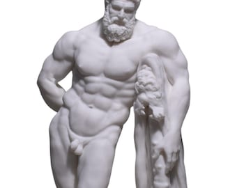 Hercules Farnese Grieks beeldhouwwerk standbeeld gegoten marmer museum kopie 9,84 inch