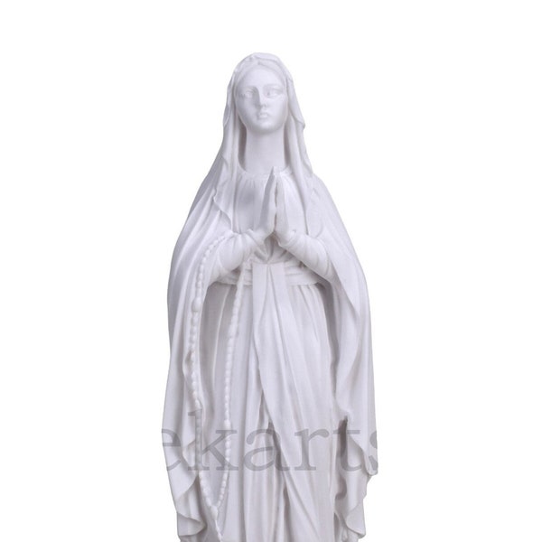 Our Lady Blessed Virgin Mary Greek Cast Marble Statue Sculpture 15.75 inches - 40 cm