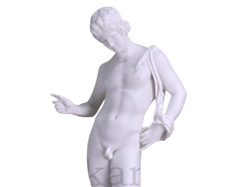 Narcissus Statue: Greek Mythology Cast Marble Sculpture, 62 cm