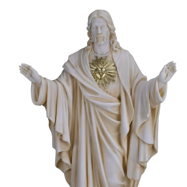 Jésus Christ Fils de Dieu Seigneur Grec Statue Sculpture Marbre coulé 15,75 pouces