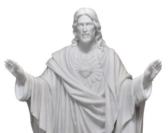 Lord Jesus Christ Greek Cast Marble Statue Sculpture 15.75 inches