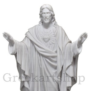 Lord Jesus Christ Greek Cast Marble Statue Sculpture 15.75 inches