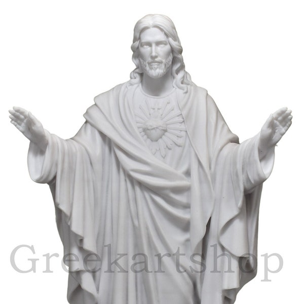 Lord Jesus Christ Greek Cast Marble Statue Sculpture 15.75 inches