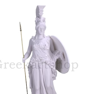 Athena Minerva Greek Roman Goddess Cast Marble large Sculpture Statue 27.56in - 70cm