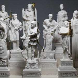 Figuras De Los 12 Dioses Olímpicos Griegos - Estatuas De Alabastro De 17 Cm Para Decoración O Colección