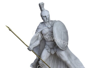 LEONIDAS Sculpture the King of Spartan Marble Handmade Statue 40cm