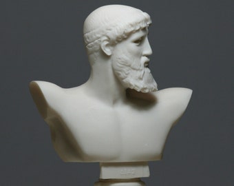 Greek Roman King God ZEUS Bust Head  Statue Sculpture 6.3in - 16cm