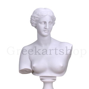 Déesse APHRODITE Vénus de Milo Buste Statue Sculpture en marbre moulé