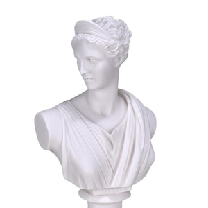 Busto de Diana Artemisa, diosa griega romana, estatua de mármol fundido, escultura de 21,5 cm (8,46 pulgadas)